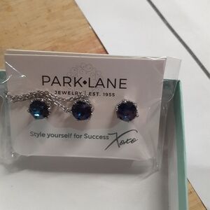 Park Lane blue and silver earring and necklace set